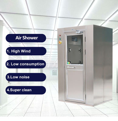 Intelligente luchtdoucheruimte 1500 W met 360° luchtstroomhoek en SUS304/gepoedercoate stalen plaat voor cleanroom
