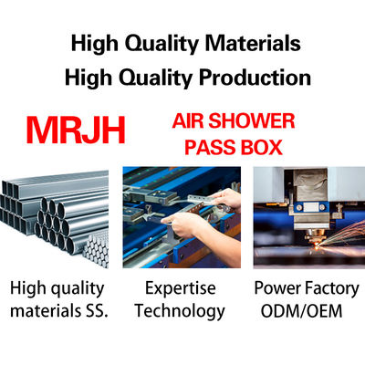 MRJH Single Story Flat Door Manual Control Interlock Interieur Exterior Alle roestvrij staal Air douche Pass Box