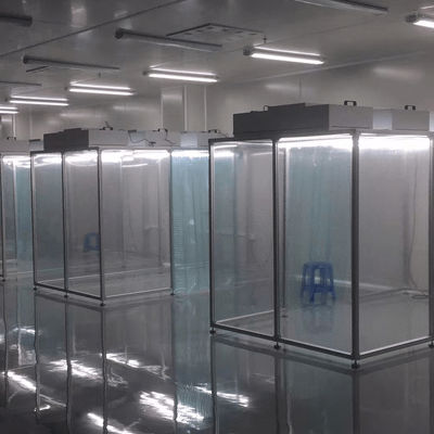 Draagbaar modulair schoonruimtesysteem met glazen deuren en aanpasbaar ontwerp voor de medische en voedingsindustrie