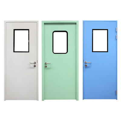 Moderne Polymer Cleanroom Steel Door Dubbelglazen Roestvrij staal Ziekenhuisdeur