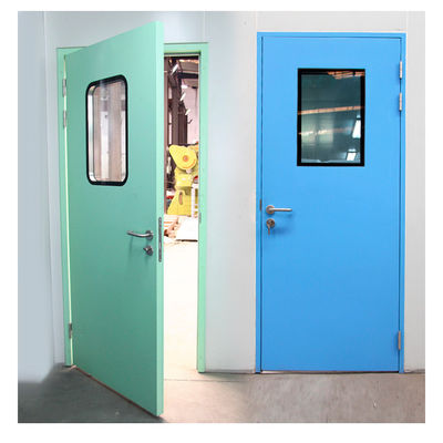 Moderne Polymer Cleanroom Steel Door Dubbelglazen Roestvrij staal Ziekenhuisdeur