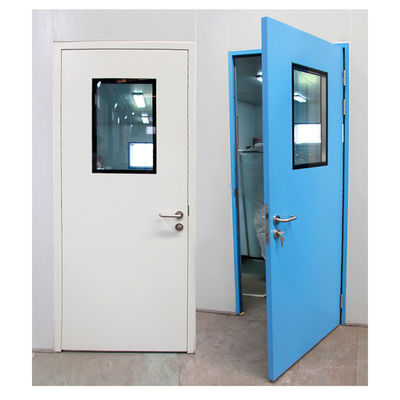 Moderne Polymer Cleanroom Steel Door Dubbelglazen Roestvrij staal Ziekenhuisdeur