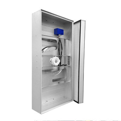 Ultra-dunne FFU. Low-Profile Cleanroom Air System voor medische laboratoria. Ruimtebesparende HEPA-filtratie en stille werking.
