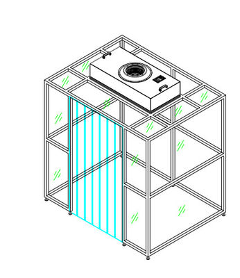 Cleanroom-cabine van ISO-klasse 5 met antistatische aluminium constructie en instelbare luchtstroomregeling
