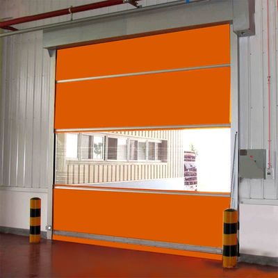 Brandbestendige hoge-snelheid rol-up deur met 1,2 mm PVC-venster en 0,6-2,5 m/s instelbare snelheid
