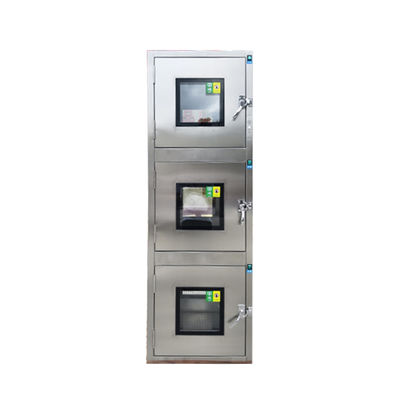 Mechanisch vergrendelde drielagige passbox met UV-sterilisatie en 304 roestvrij staalconstructie