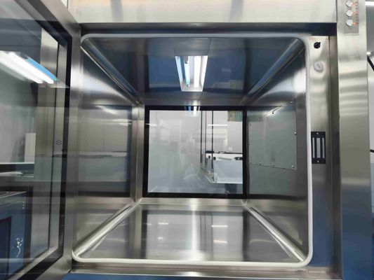 Tweekamer roestvrijstalen elektronische vergrendelingspasdoos met UV-sterilisatie voor controle van cleanroomverontreiniging