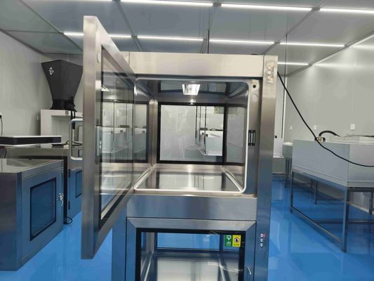 Tweekamer roestvrijstalen elektronische vergrendelingspasdoos met UV-sterilisatie voor controle van cleanroomverontreiniging