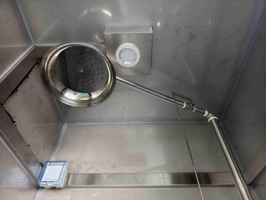 Noodveiligheidsdouche en oogwasruimte met SUS304 roestvrijstalen behuizing, 120-180 L/min douchestroom en 1000 × 1000 × 2400 mm compacte afmeting