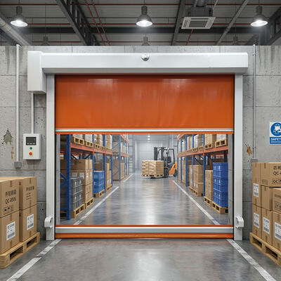Industriële automatische roldeur met 2,0 m/s hoge snelheid, slagbestendige PVC gordijnen en energiebesparende isolatie voor magazijnen