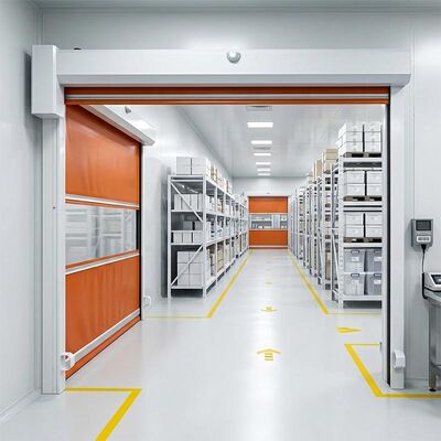 2.5m/s Hygiënische snelle deur met zilver-ion antibacteriële coating voor ISO 14644-conforme omgevingen