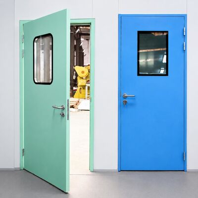 Heavy-Duty Double Swing Cleanroom Steel Door met High-Traffic Design en FDA/CE Certificering