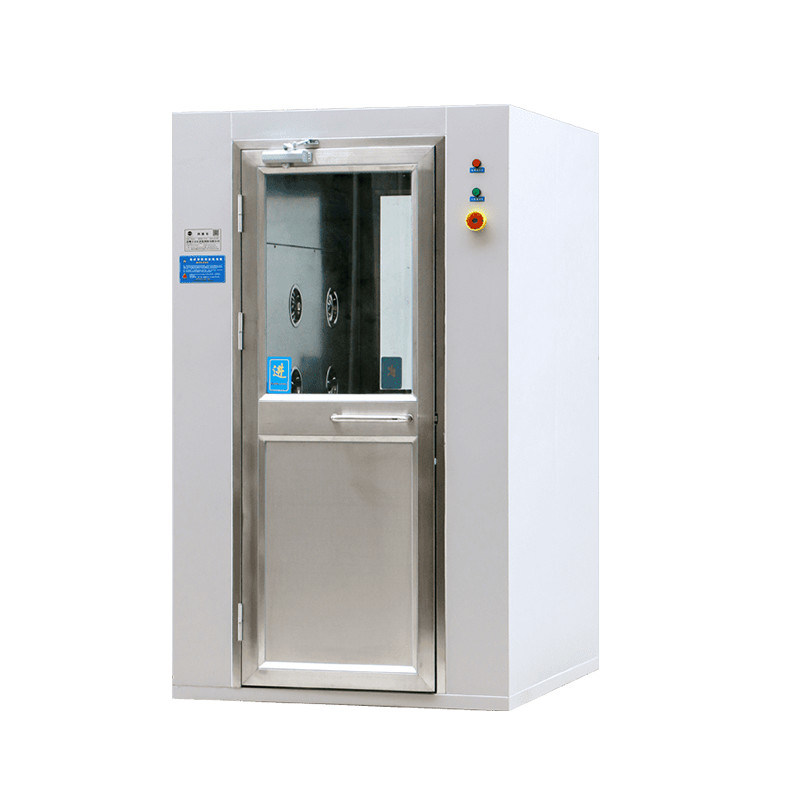 Kleine modulaire luchtdoucheruimte met 0-99s instelbare timer en 360° luchtstroomhoek voor farmaceutische cleanroomapparatuur