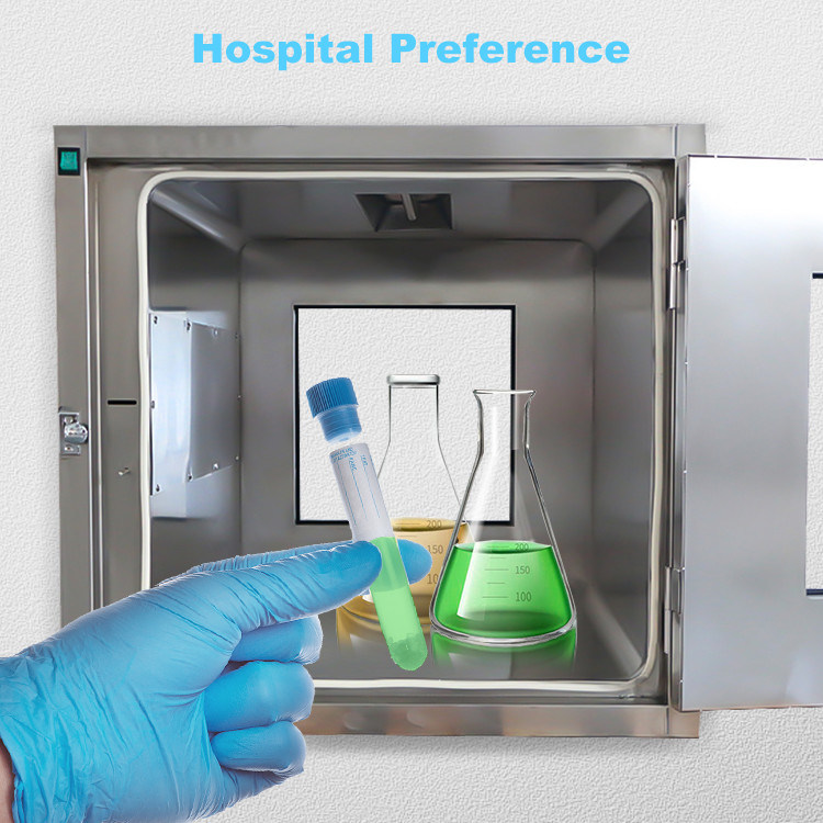 GMP-compliant 304 roestvrij staal Pharma Grade Pass Box met UV-sterilisatie en mechanisch interlock