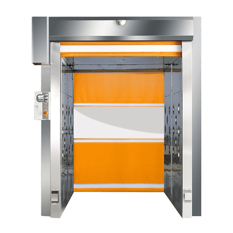Industriële luchtdouche voor zwaar gebruik met gesegmenteerd winddicht ontwerp en scheurbestendig gordijn van 0,8 mm voor ISO 14644-1-conforme cleanrooms