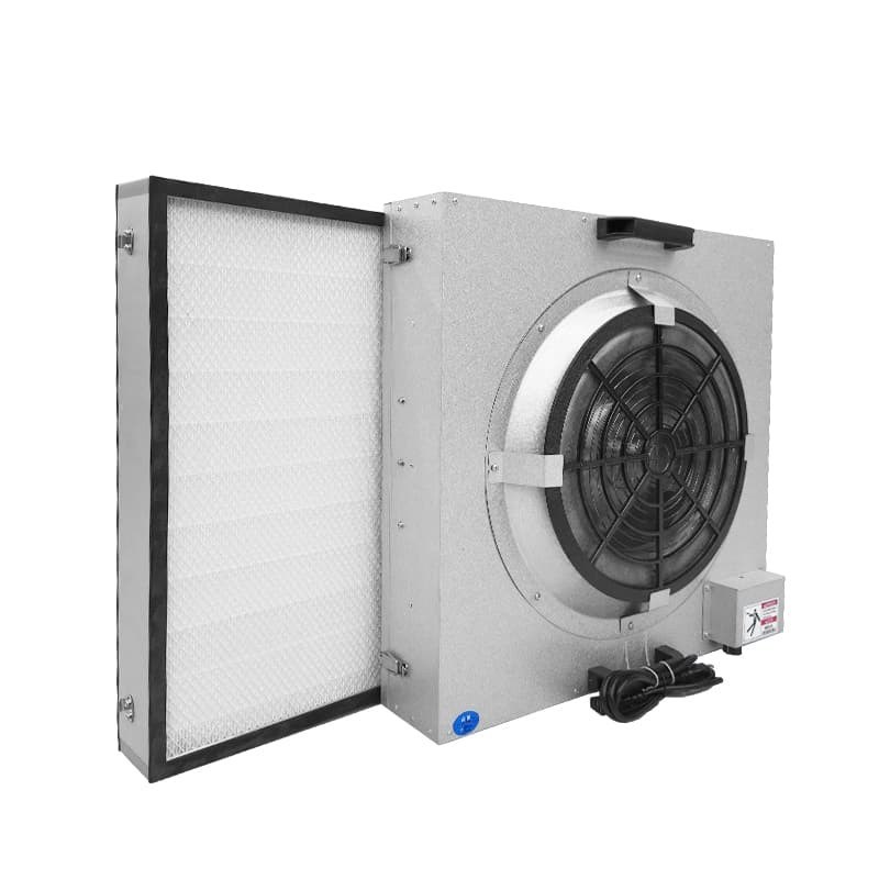 BFU FFU-ventilatorfilterunit met toegang vanaf de onderkant met compact ontwerp van 620 x 620 x 350 mm voor trillingsvrije luchtzuivering in cleanrooms