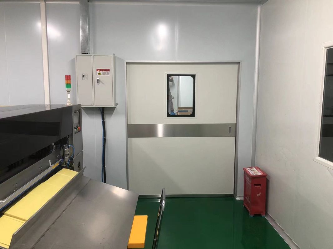 Industriële automatische schuifdeur van staal. 1500 kg laadvermogen en IP65 weerbestendige voor magazijn/dock.