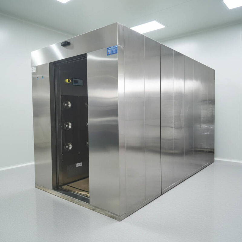 ISO 14644 gecertificeerde cleanroom-luchtdouche met automatische schuifdeur en robuuste stalen constructie