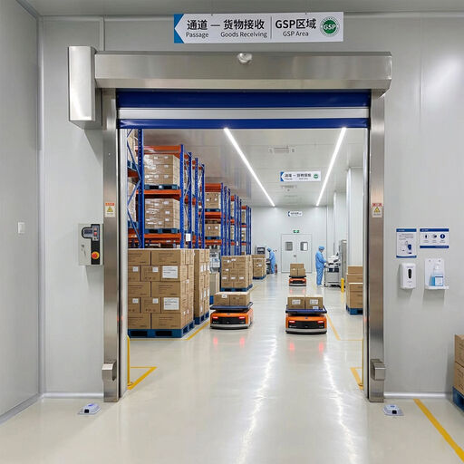 Slimme IoT-geactiveerde hogesnelheidsroldeur met stofdichte afdichtingen en instelbare snelheid van 0,6-2,5 m/s voor gebruik in de farmaceutische en mijnbouw